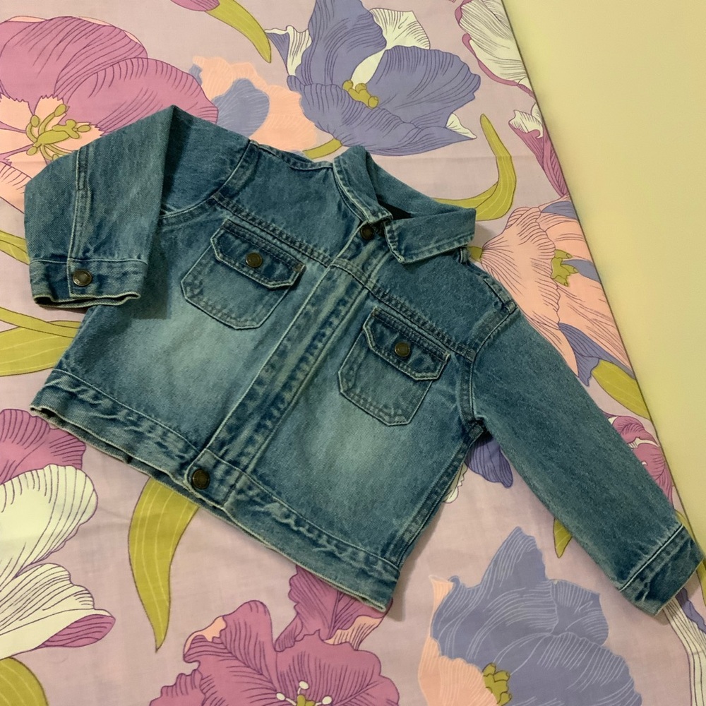 Like New Autentic FG Toddler Unisex  Zip-Up Jacket, dark Wash Blue